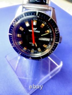 Vintage Waltham Automatic 25 Jewel Swiss Made Men's 24 Hour Dial Watch Rare