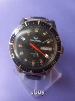 Vintage Waltham Automatic 25 Jewel Swiss Made Men's 24 Hour Dial Watch Rare