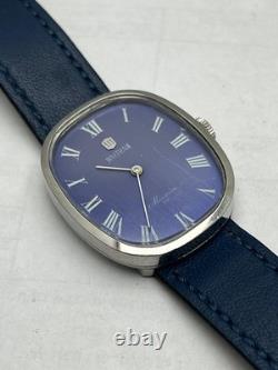 Vintage Waltham Maxim Vip Manual Winding Rare Blue Dial Dress Swiss Made Watch