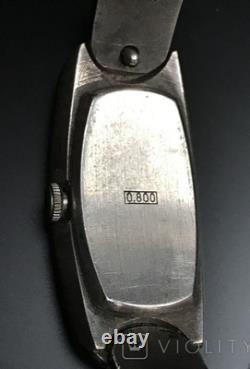 Vintage Watch Swiss Silver 800 Mechanical Wrist Lun Classic Women Strap Rare Old