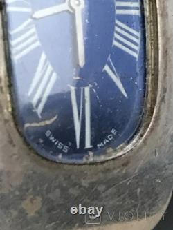 Vintage Watch Swiss Silver 800 Mechanical Wrist Lun Classic Women Strap Rare Old