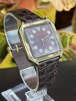 Vintage Wittnauer Geneve Watch Rare Red Dial withDiamonds 17J Swiss Made Running