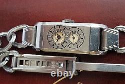 Vintage and Rare LONGINES duo dial Doctor Art Deco 1930s swiss made