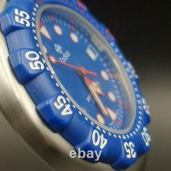 Vintage and Rare Zodiac Swiss Formula 200 meters Blue face Unisex Quartz watch