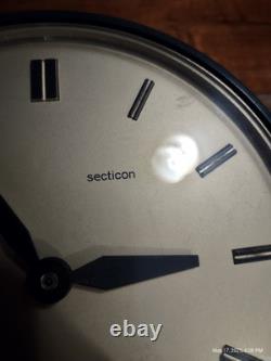 Vintage modernist Rare Secticon Wall clock Art Deco Swiss by Angelo Mangiarotti