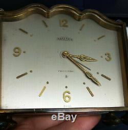 Vintage rare Art Deco ANGELUS Swiss Alarm desk mantle Clock 8 days 859 15 jewels