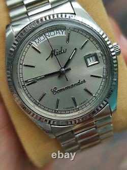 Vintage rare Mido Commander Day Date Mido 8299 authentic SWISS superb condition