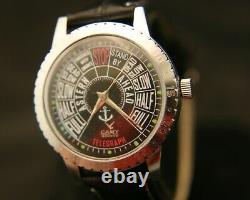Vintage rare, serviced Camy Swiss 17J maritime telegraph black dial wristwatch