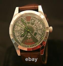 Vintage rare, serviced Titus Swiss 17J maritime telegraph green dial wristwatch