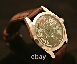 Vintage rare, serviced Titus Swiss 17J maritime telegraph green dial wristwatch