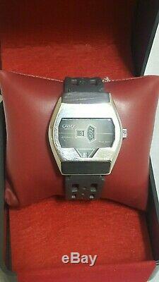 Vtg rare Automatic Camy TDB Jump hour 17 jewels Hours min date Swiss rubber band