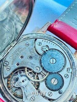 WORLD MAP Vintage 1928`s Wide Face Original movement rare Men`s Swiss Wristwatch