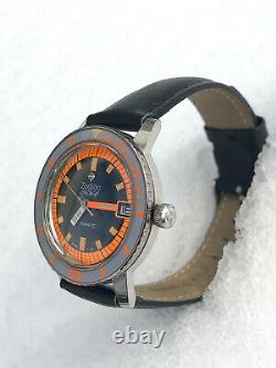 WOW Rare Vintage ZODIAC Sea Wolf Diver ORANGE 20 ATM Automatic Swiss Men Watch