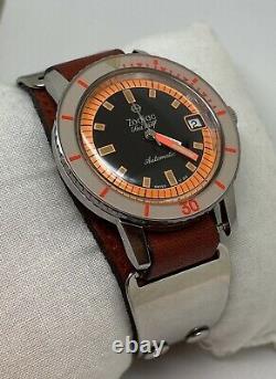 WOW Rare Vintage ZODIAC Sea Wolf Diver ORANGE EXOTIC Automatic Swiss Watch