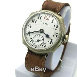 WW1 Vintage CYMA Classic RARE Men Swiss Watch Pure Nickel Collectible 110 Years