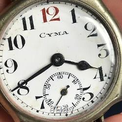 WW1 Vintage CYMA Classic RARE Men Swiss Watch Pure Nickel Collectible 110 Years