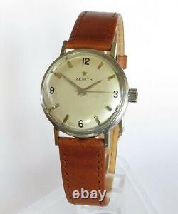 Watch Zenith Wrist Vintage Swiss Mechanical Star Men's Steel Rare Old 1960 Hand