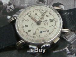 Wema Suisse Swiss rare 40s Deco WW2 era landeron 48 chronograph watch serviced