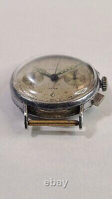 Wittnauer Military Chronograph Vintage RARE Watch, Swiss Made, LXW. 17 Jwls