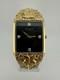 Wittnauer RARE Gold Tone Nuget Vintage Men's Dress Watch Swiss Made Black Face