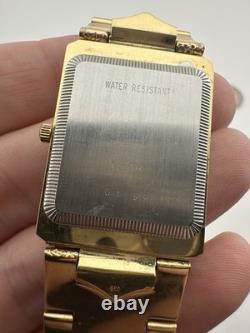 Wittnauer RARE Gold Tone Nuget Vintage Men's Dress Watch Swiss Made Black Face