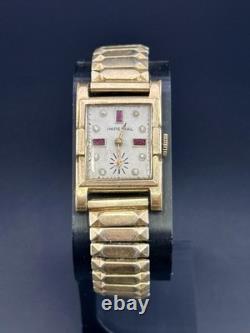 Working Rare Vintage Imperial Swiss Watch Tank Gold Plated Mens Mechanical Y2