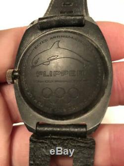 X2 1970s Eloga Fortis Flipper Watch Black Vintage RARE 21/17 Jewels SWISS MADE