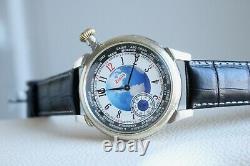 ZENITH World Time Vintage 1930`s Grand Prix Men`s Swiss Luxury rare Wristwatch