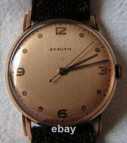 Zenith Rare Vintage Gold 18k 750 Watch caliber 106. P 50 Swiss Made Circa 1940s