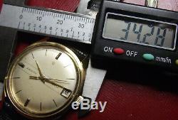 Zenith Star 6400 Date- Rare Vintage'60 Gold S. Steel Back Manual Wind -swiss